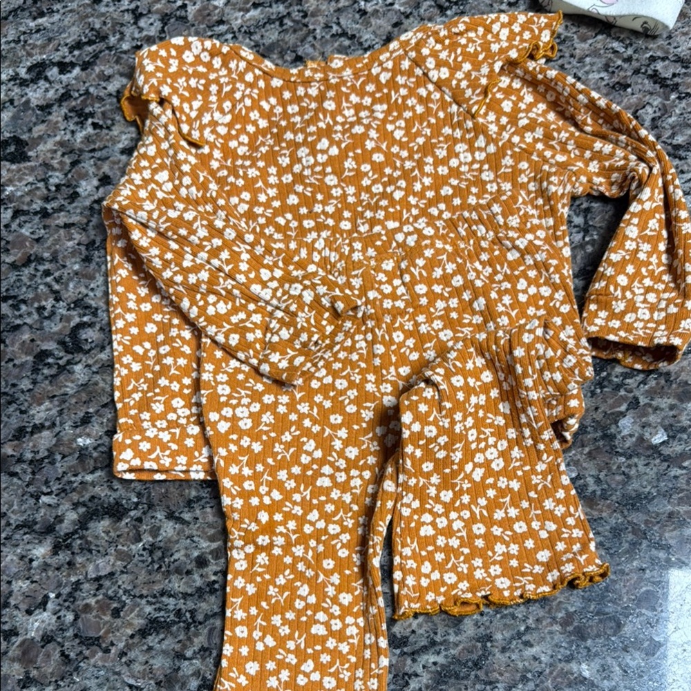 Floral Mustard Yellow Baby Outfit